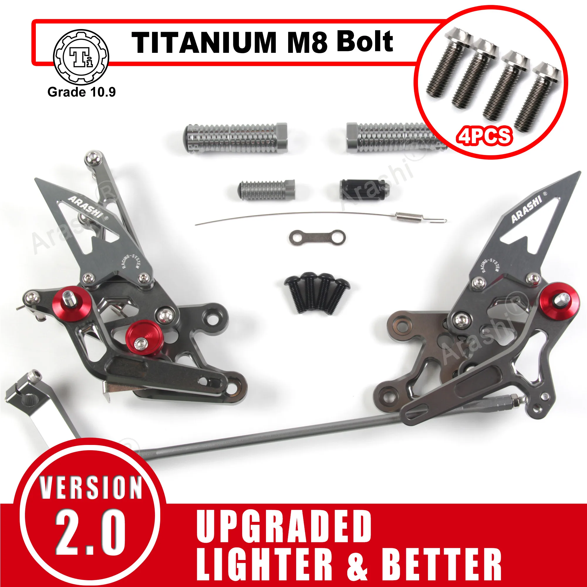 Arashi 1 Set Voor YAMAHA FZ8 2010 2011 2012 2013 Geen ABS CNC Verstelbare Voetsteun Voetsteunen Rider Achteren Geplaatste Achter Set Peg FZ 8 800 FZ1