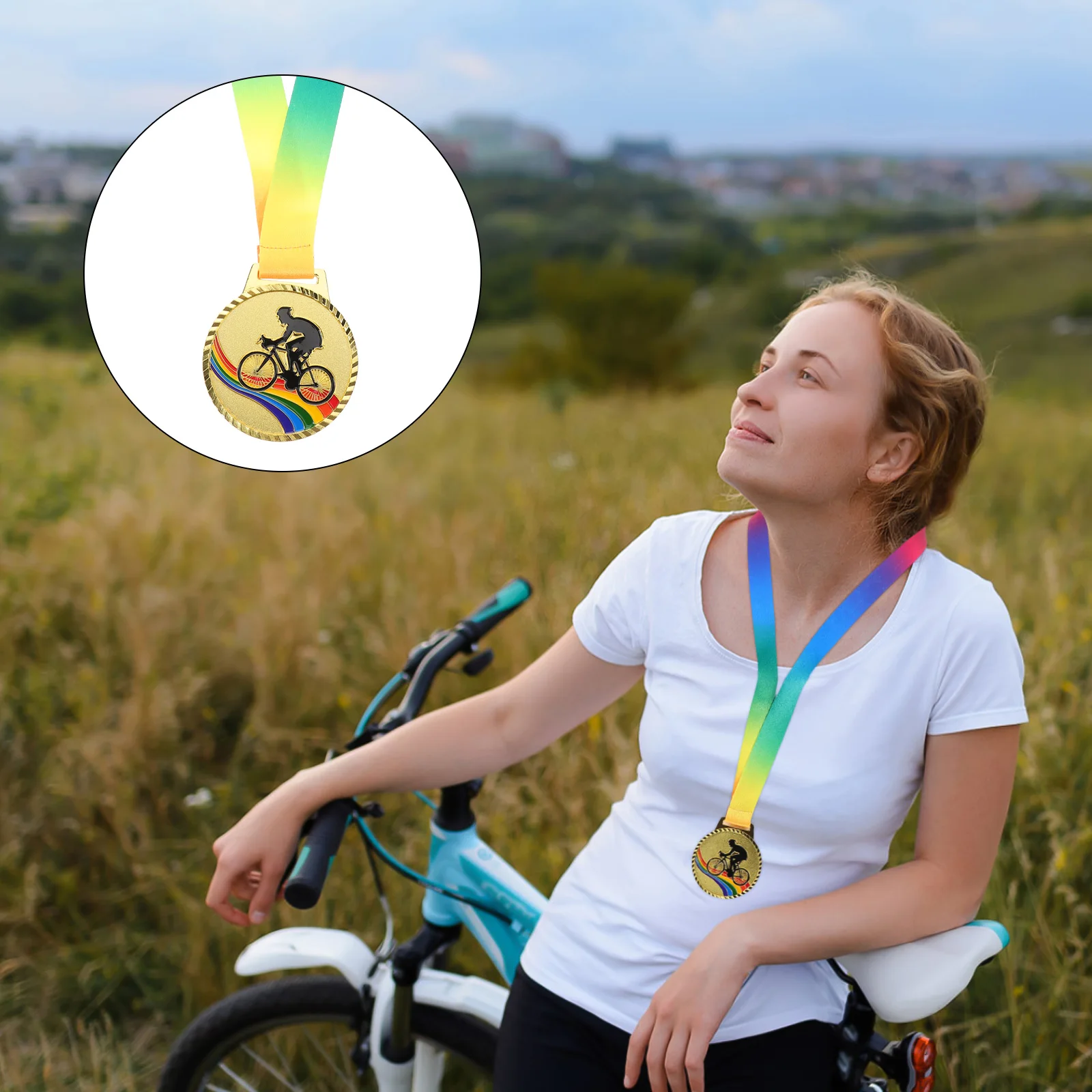 

Золотые трофейные медали для достижения езды на велосипеде Медали чемпионов по велоспорту Награды для спортивных соревнований Призы Гонки на шоссейном велосипеде