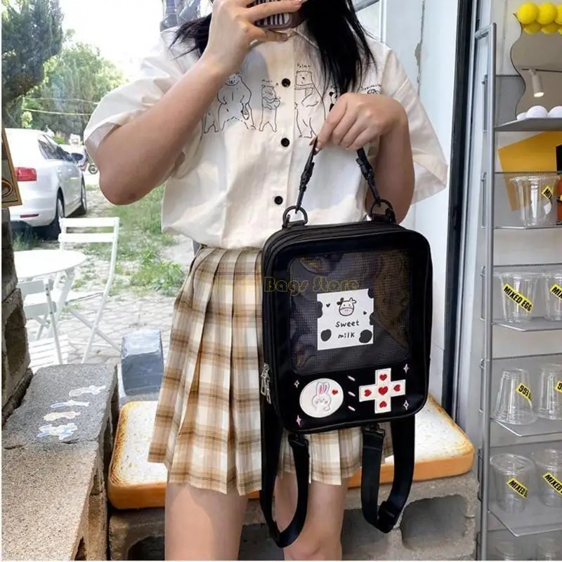 X90d Rucksacks Mädchen PU Leder School Tasche Großer Rucksack College -Daypacks Buchbeutel