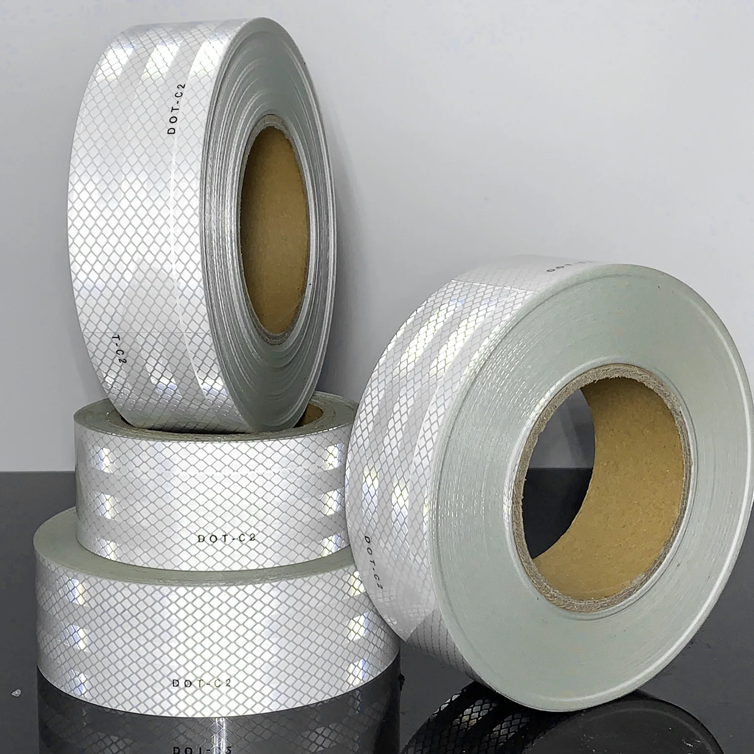 DOT-C2 White High Visibility Reflective Tape Yellow White Red Waterproof Strong Adhesion For Vehicles Trailers Boats Outdoor