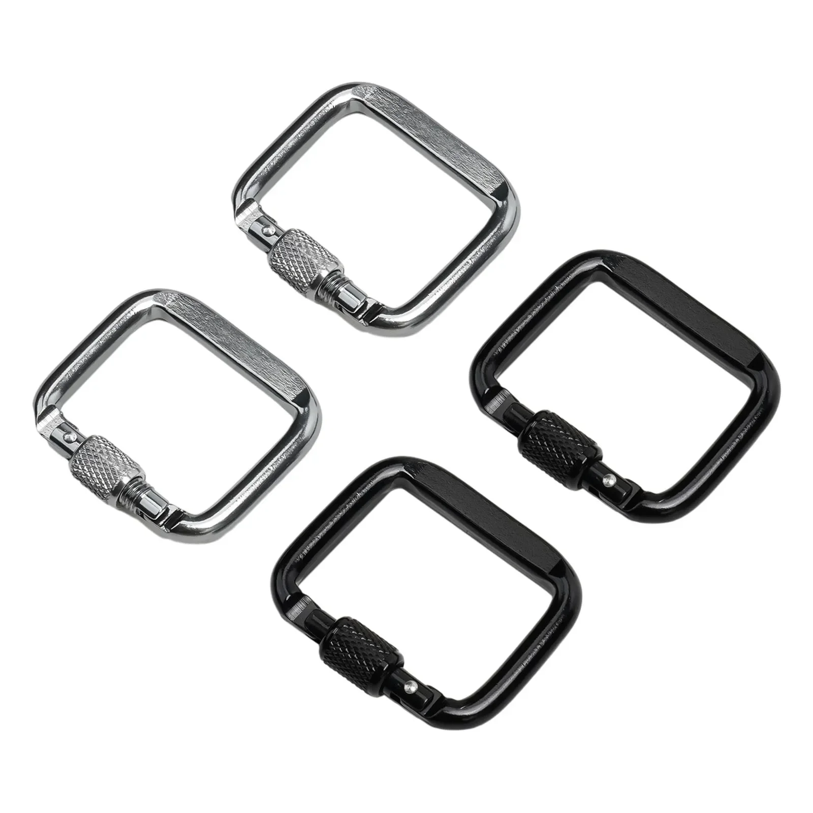 2022 New High Quality Outdoor Climbing Travel Equipment Carabiners Square Pack Of 4 For Hiking Camping Travel 20kg Load 4 X 5 Cm