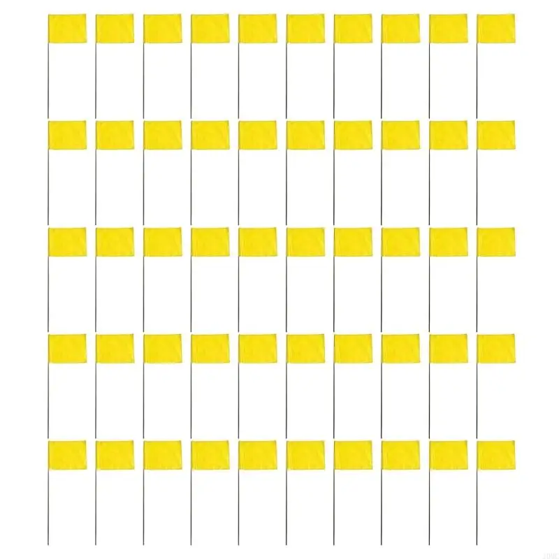 50Pcs Waterproof High Contrast PVC Boundaries Flags for Recreational Areas Agriculture Gardening and Property Lines J0MC