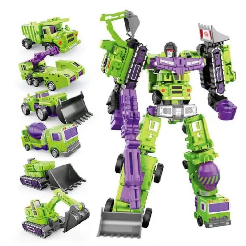 YUEXING Devastator G1 Transformation Masterpiece Action Figure Toy 91610 6IN1 Anime Model 27cm Height Deformation Car Robot