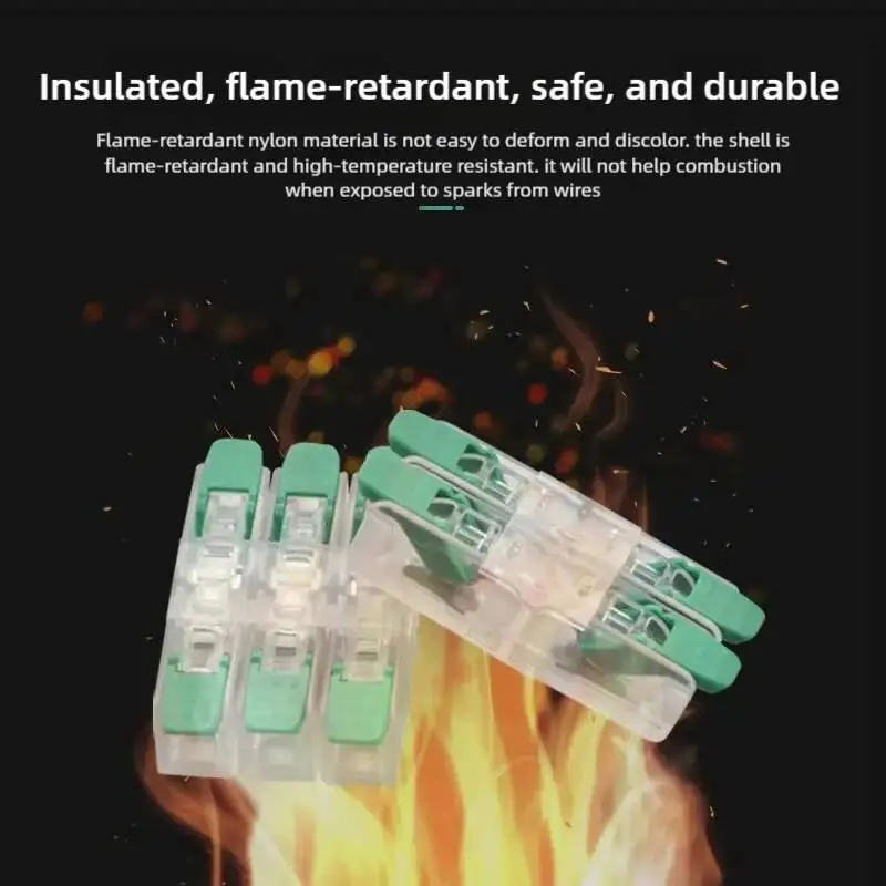 Wire Connector Electrical Lever Strip Terminal Blocks Cage Spring Universal Compact Quick Wiring Conductors Push-in Connectors