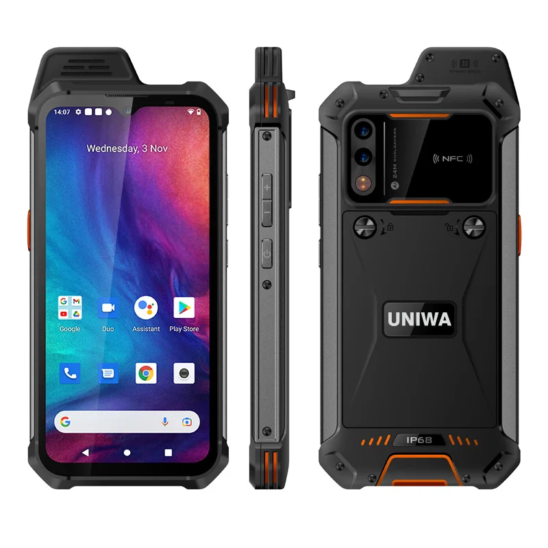 UNIWA W888 ATEX Explosion Unzerstörbares wasserdichtes Mobiltelefon 4 GB + 64 GB 5000 mAh Walkie Talkie PTT Smartphone Andriod 11 NFC 3