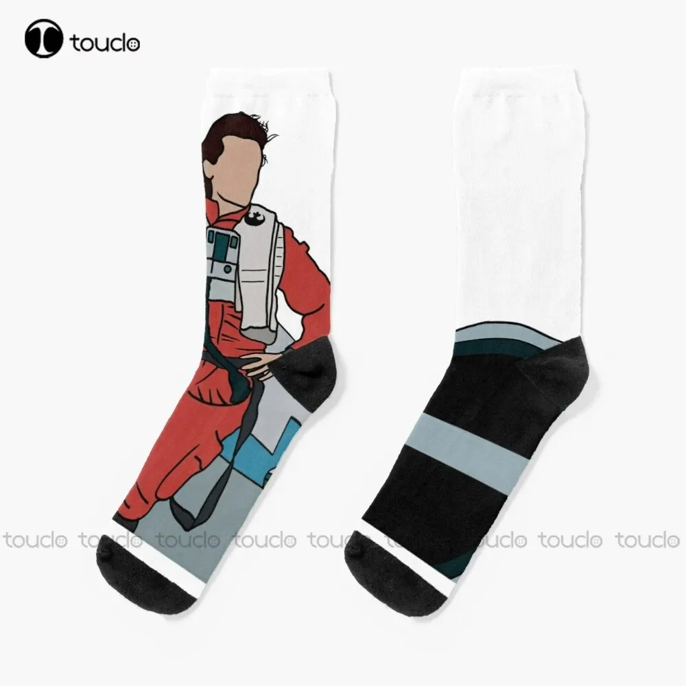 Poe X Wing Pilot Socks Cozy Socks Christmas Gift Unisex Adult Teen Youth Socks Custom 360° Digital Print Women Men Funny Sock