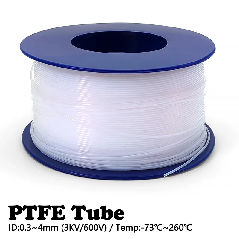 Corrosion Resistant PTFE Teflonto Hard Tube 1M/3M/5M Capillary ID 0.3-6mm High Temp Anti-Aging Pipe for 3D Printers Parts