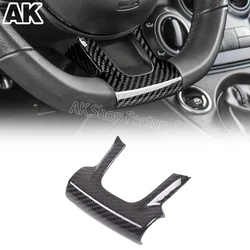 For Fiat 500 Abarth 595 2022-2023 Real Carbon Fiber Car Steering Wheel Decorative Sticker Protection Car Interior Accessories