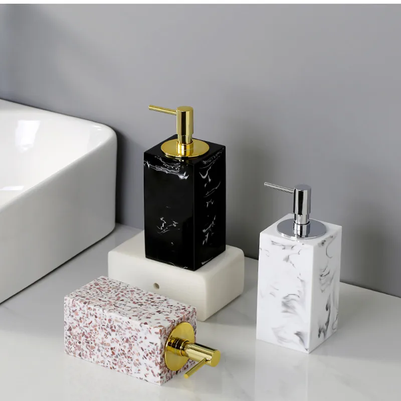 

Liquid Soap Dispensers Resin Shampoo Shower Gel Emulsion Bottle Hand Press Square Shampoo Foam Dispensers