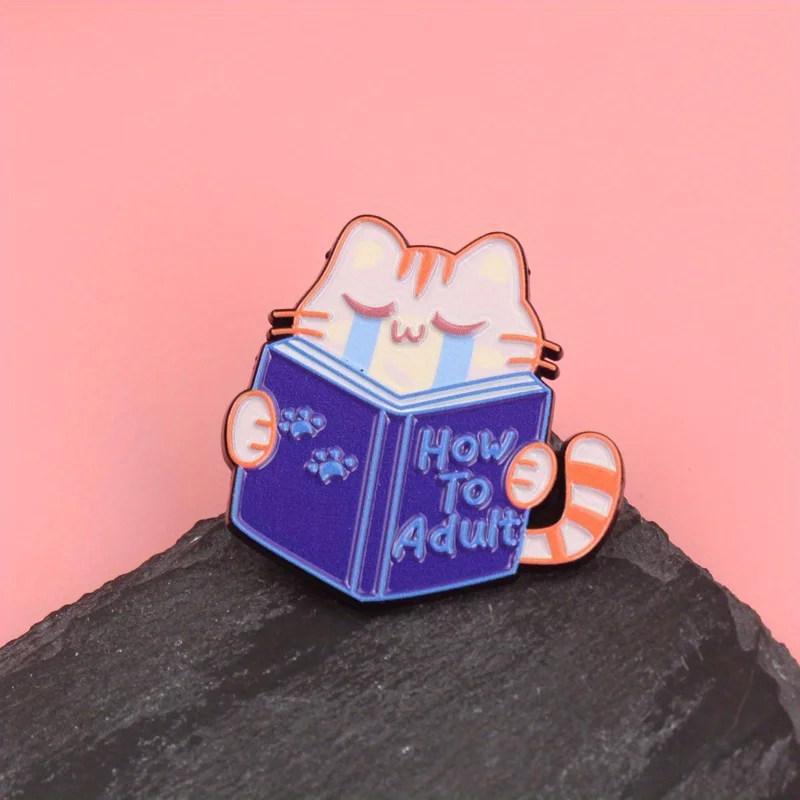 Adulting Survival Pawlet Pin - Teary-Eyed Kitten Clutching 