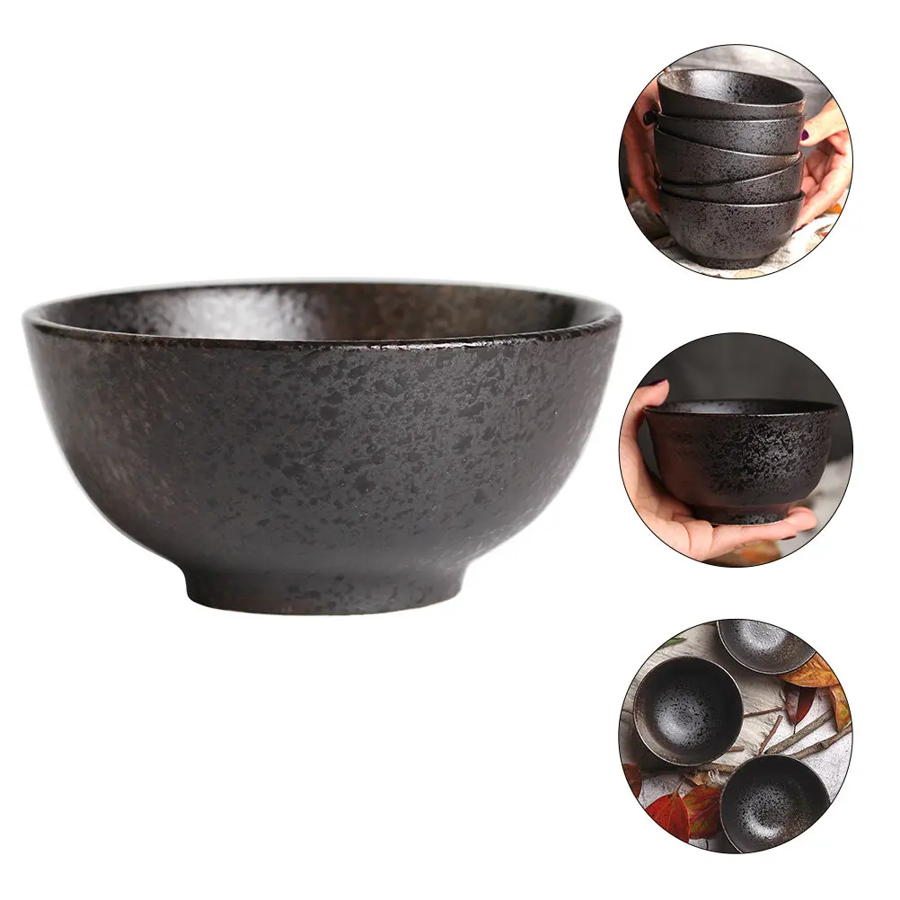 

2Pcs Rice Bowls Ceramic Food Containers High Quality Kitchen Tableware Set for Hot Cold Meals Salad Soup Storage