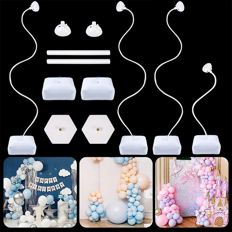

Balloon Column Stand with Base Flexible Free Bending Half Balloon Arch frame Backdrop Kit for Wedding Birthday Party Baby Shower