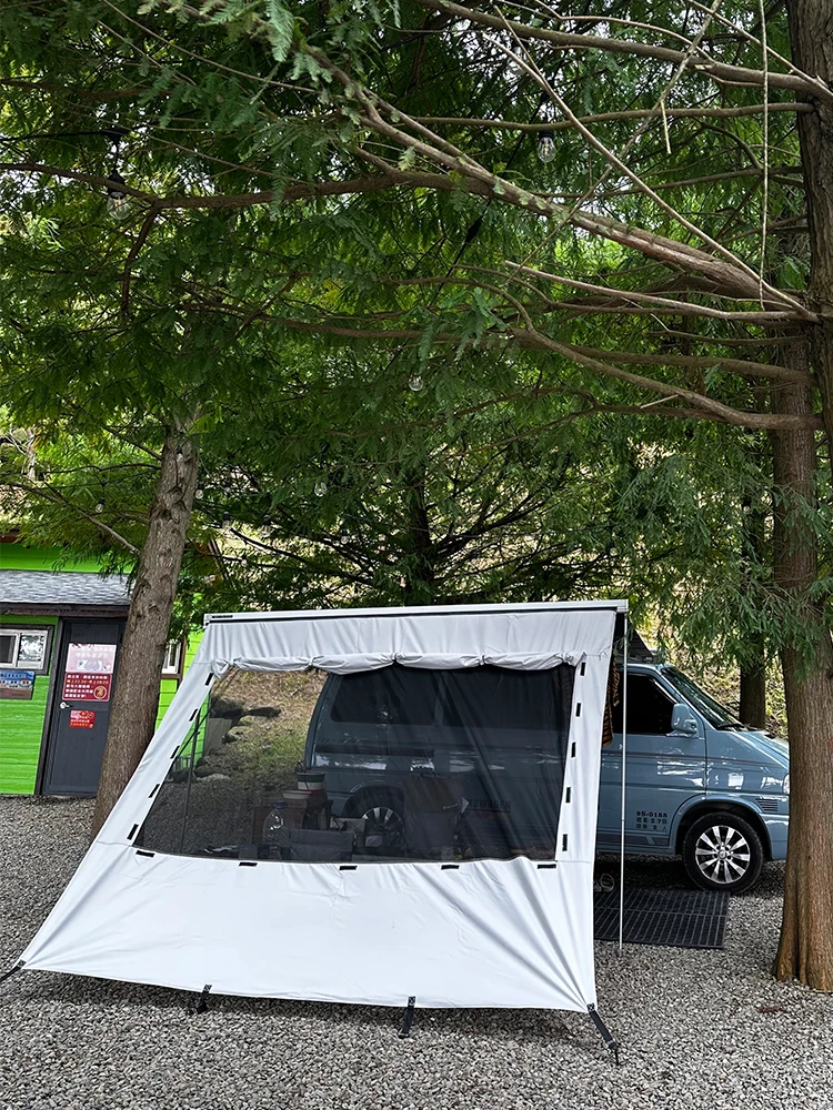 The front curtain and side cloth of the RV sunshade are fiamma, and the sunshade has expanded ventilation and mosquito