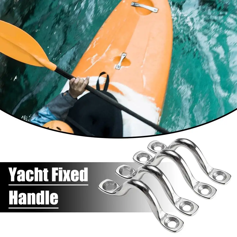 

4pcs Handle 5mm Stainless Steel Wire Eye Strap Boat Hook Canopy Engines Down Accessories Tie Marine L1V7