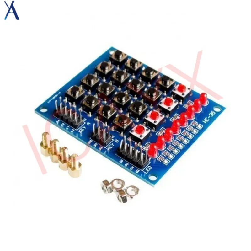 

4*4 Matrix Array Keyboard 16 Key Membrane Switch Keypad for Arduino +4 Separate+ 8 LED