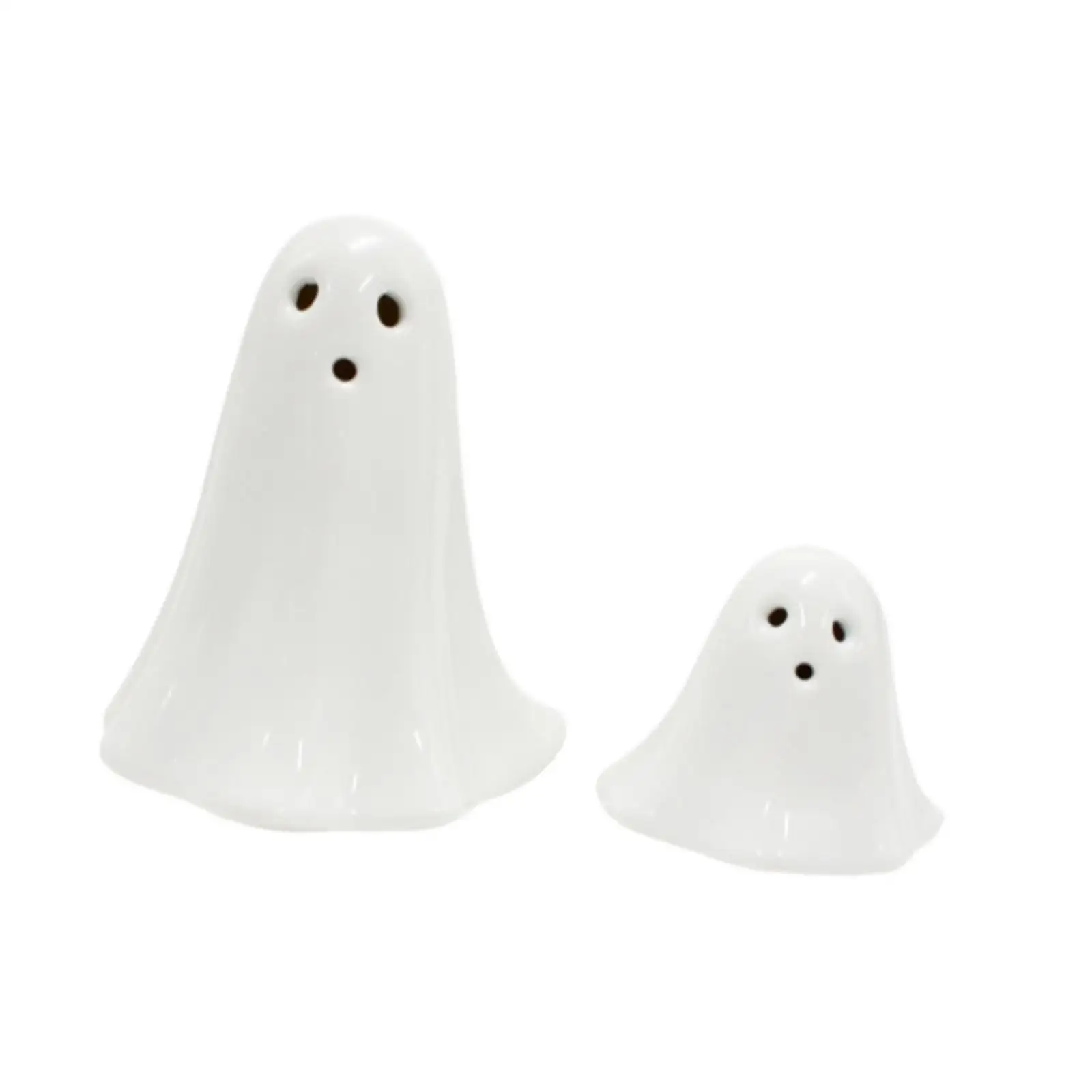 Light up Ghost Decor Collections Mantel Display Shelf Gift Props Indoor Ceramic White Ghost Figurines Halloween Ceramic Ghosts
