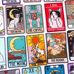 Tarot Cards Patch Reader/Cat/Moon/Coffee Embroidery Applique DIY Iron On Patches For Clothing thermoadhesive Patches For Clothes