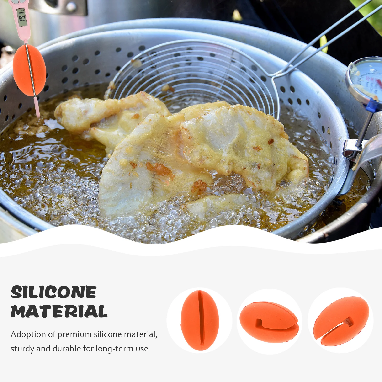 

Silicone Temperature Probe Pot Clip Scratch Proof Holder Grill Thermometer Clip Cooking Probe Holder Kitchen Supplies