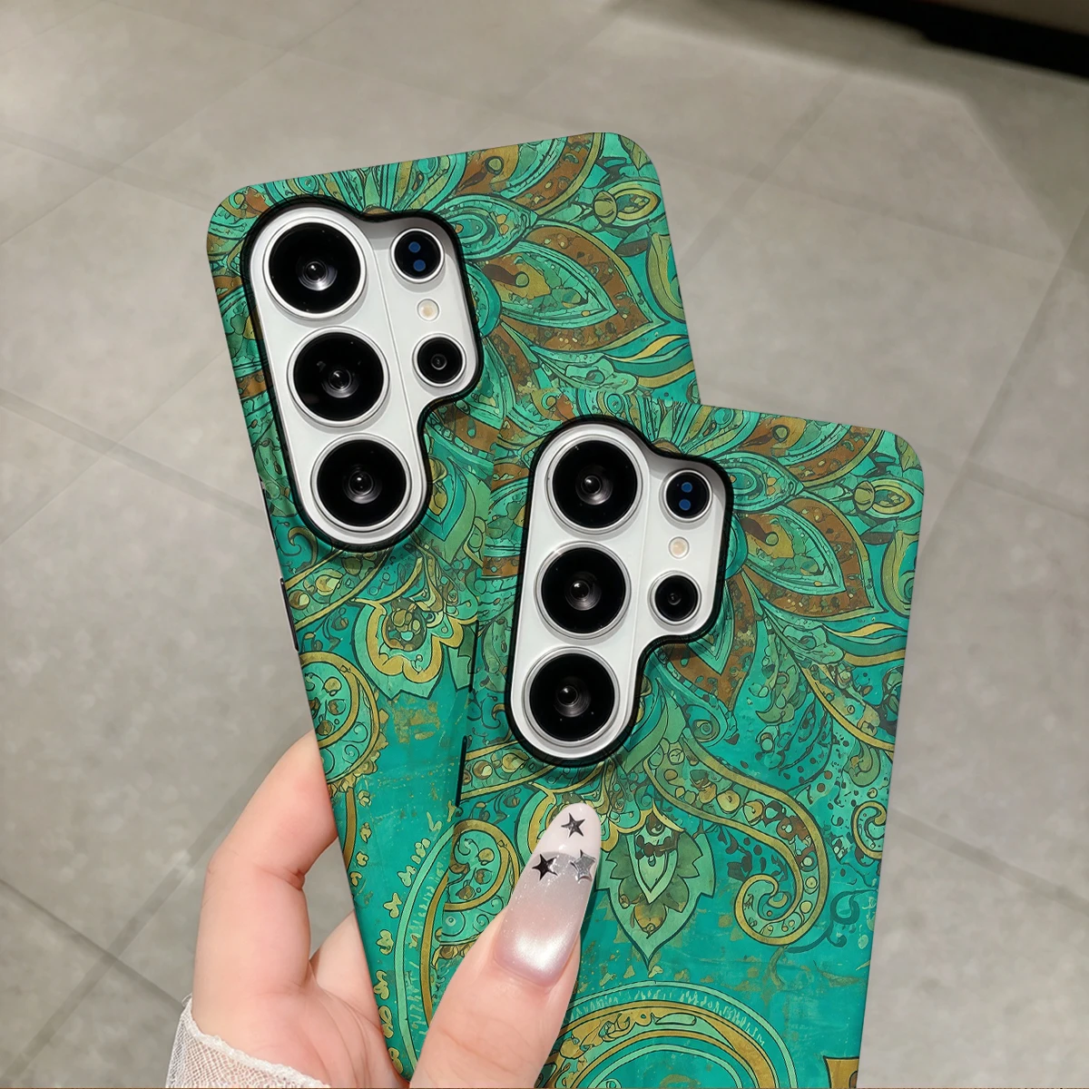 Bohemian Bloom Phone Case For Samsung Galaxy S26 S25 Ultra S24 S23 Plus Hard Shock‑Absorption 2-in-1Protective Cover