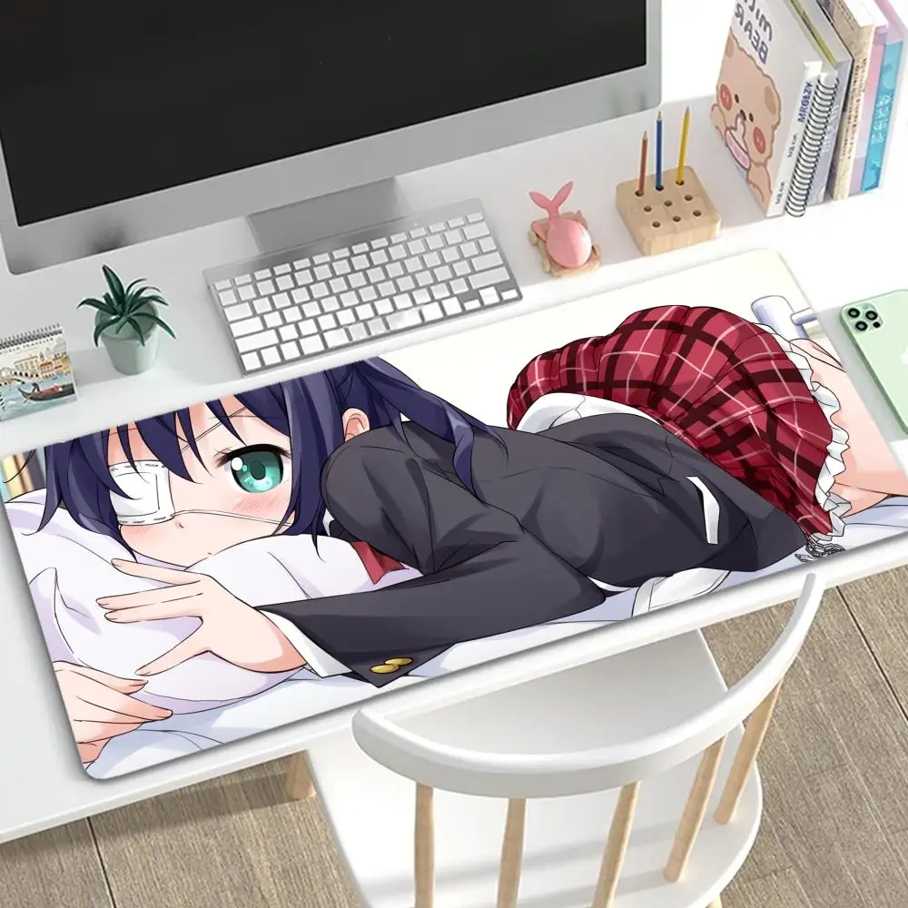 Takanashi Rikka Anime Mouse Pad Mousepad Pattern Office Desk Padmouse Anime Keyboard Computer 900x400MM Mats for csgo Mouse Pad