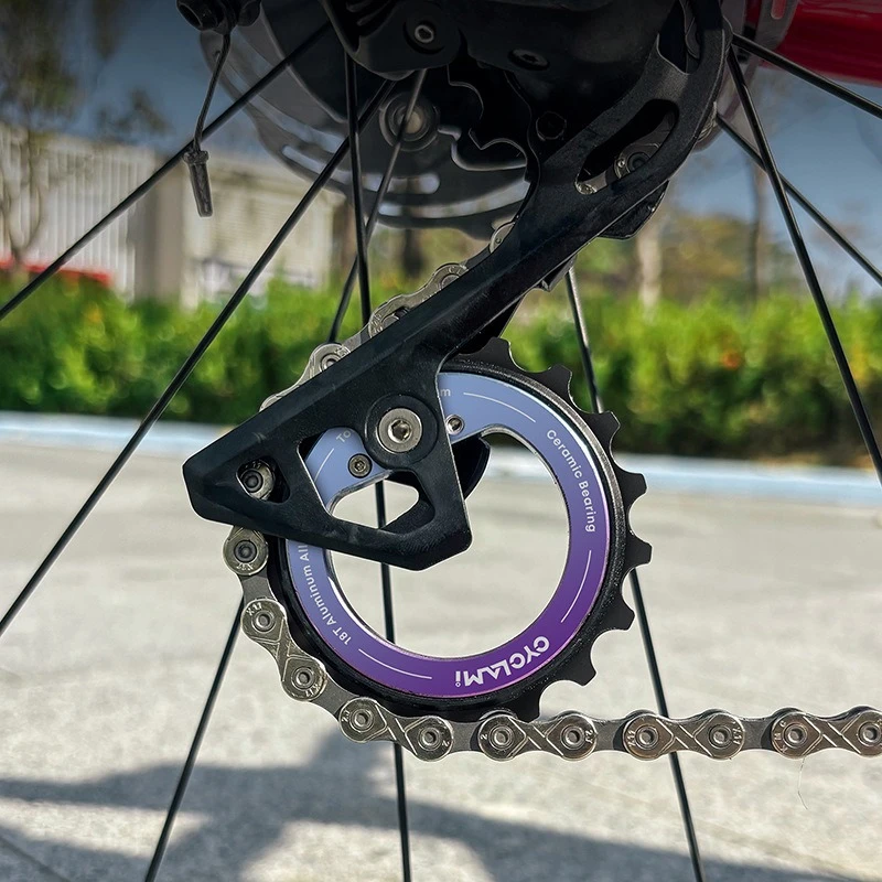 

18T Hollow Rear Derailleur Pulley Wheel Ceramic Bearing 9 10 11 12 Speed Dual Color Oxidation for R8000 7000 Bike Parts Upgrade