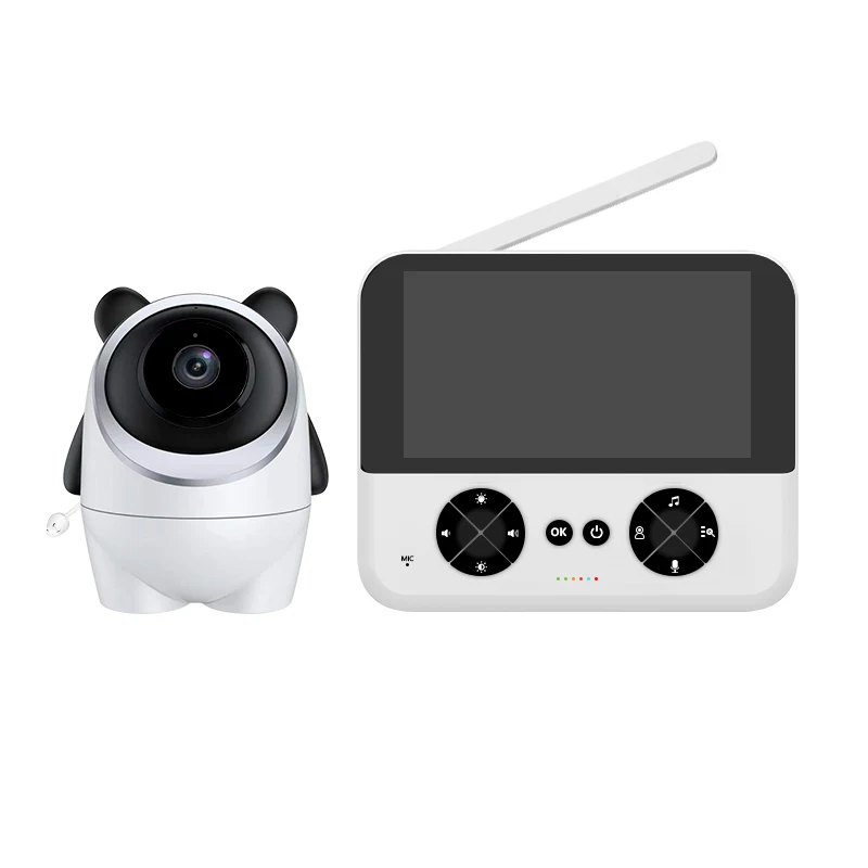 Minicámara de seguridad inteligente inalámbrica para interiores, sistema de monitoreo de voz para bebés, con WiFi, pantalla HD de 4,3 pulgadas, batería de litio de 3000mah