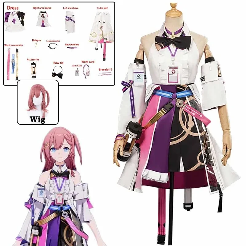 Spel Honkai Star Rail Cosplay Kostuum Anime Honkai Asta Cosplay Kleding En Pruiken Paars Pak Voor Asta Cospaly