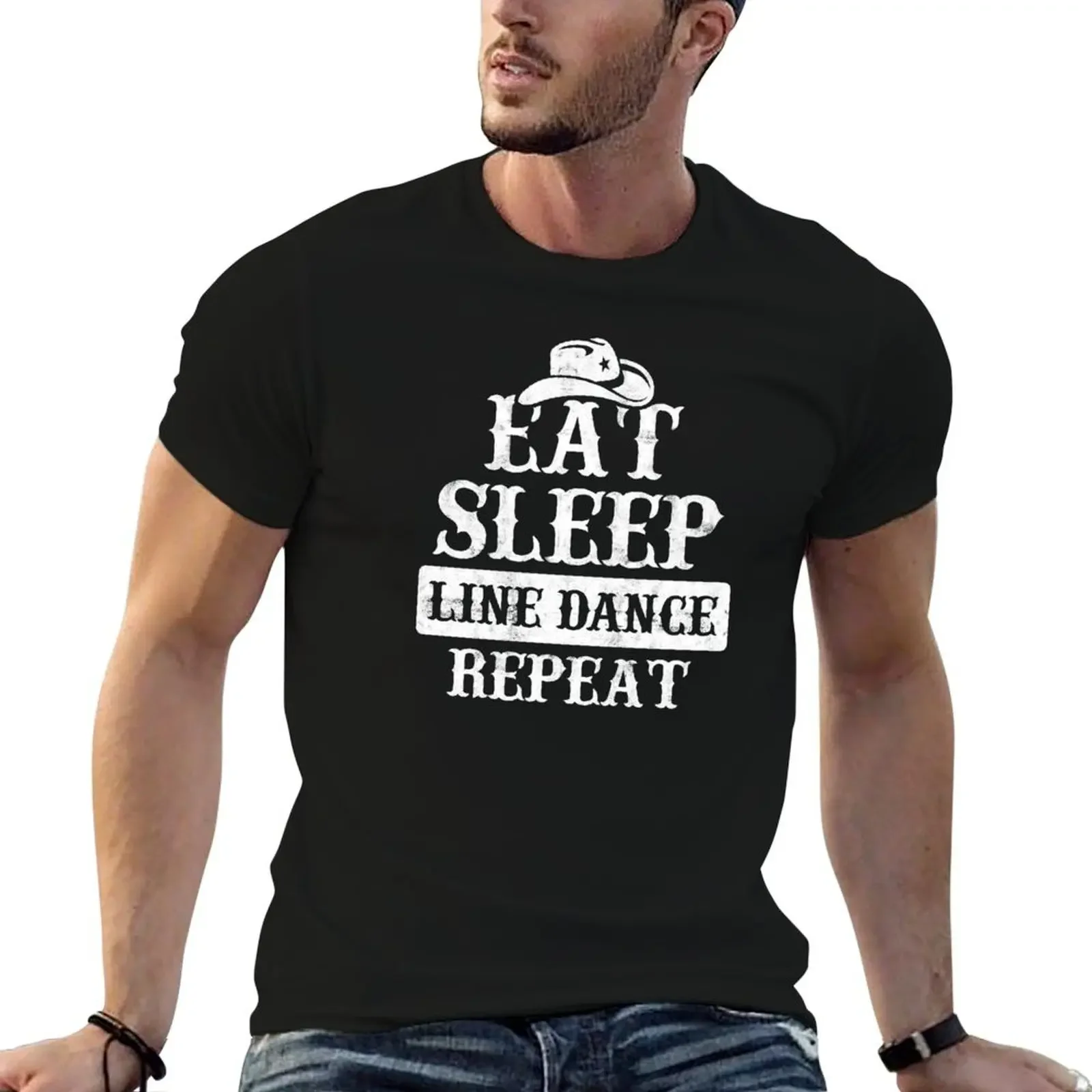 EAT, SLEEP, LINE DANCE, REPEAT, BY SUBGIRL T-Shirt animal prinfor boys basketball graphic tees sweat t shirts men