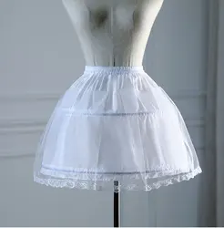 White Girl's small dress princess skirt two loops one lace wedding dress hard mesh skirt support performance dress underskirt