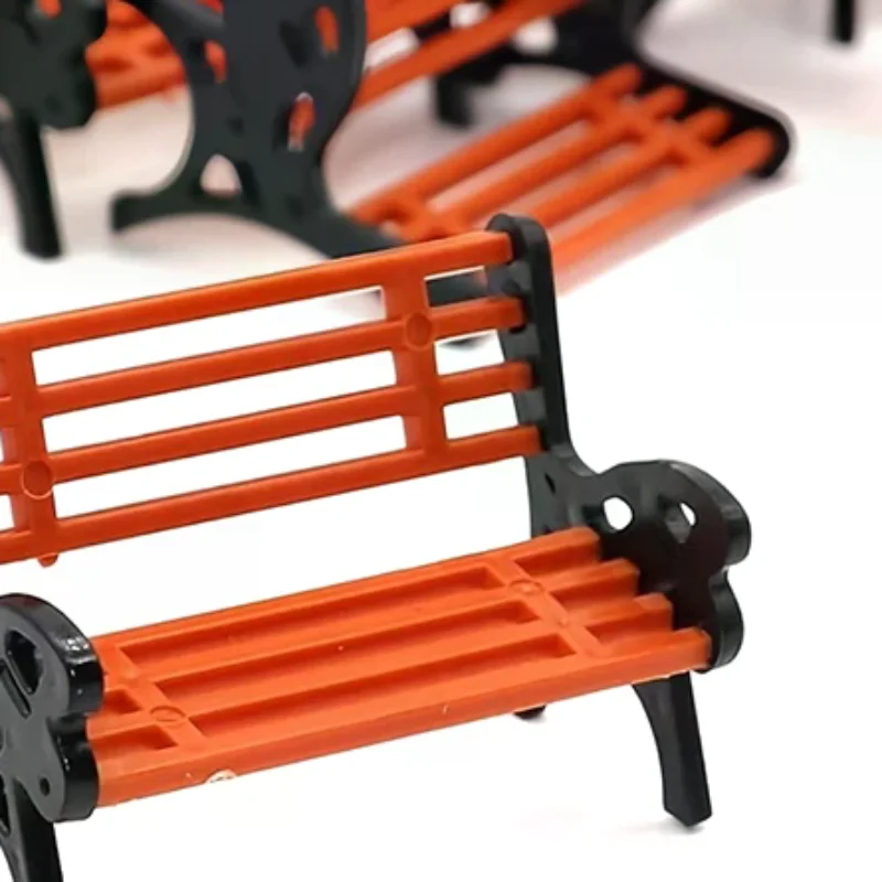 1:12 Dollhouse Miniature Park Bench Recliner Lounge Chair Mini Double Chair Model Garden Decor Toy Doll House Accessories