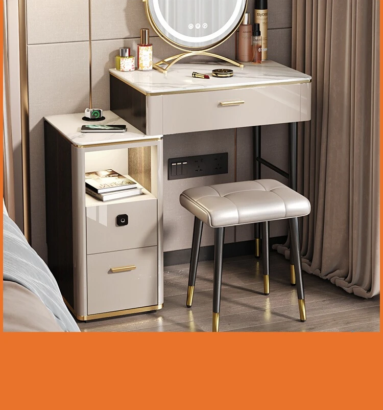 

Умная прикроватная тумбочка, комод, встроенный светильник для главной спальни, роскошный высококачественный небольшой прикроватный столик для хранения косметики, сейф, встроенный