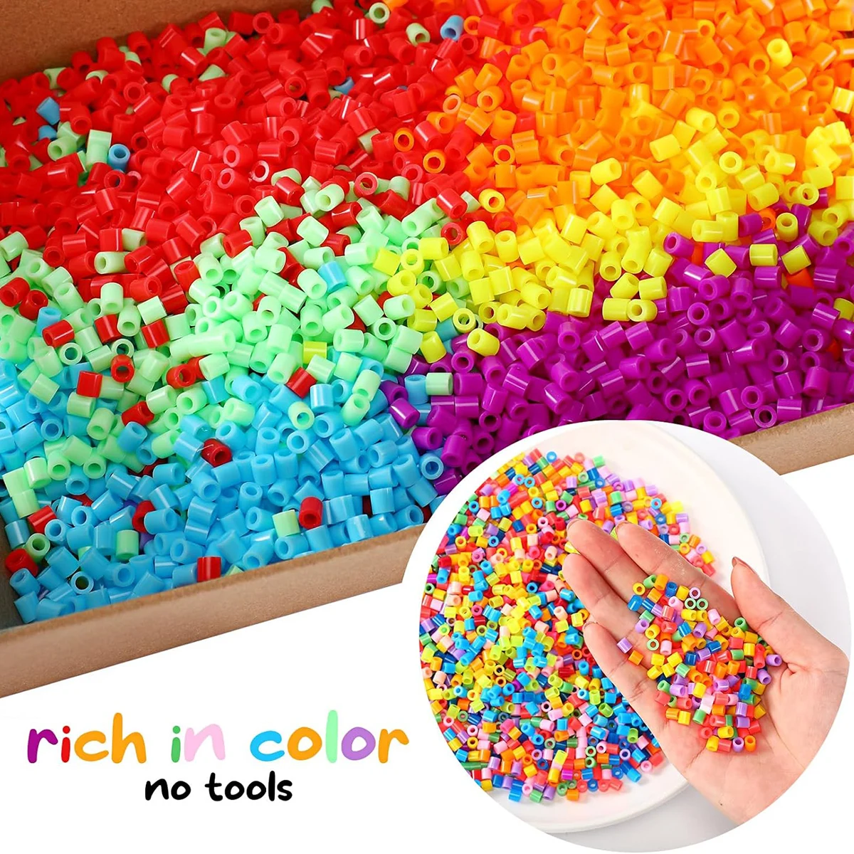 NEW 500pcs 5mm Midi Perler Hama Beads Kids DIY Toy Colormixing White Black Color Fuse Iron Beads Learning Toys for Children