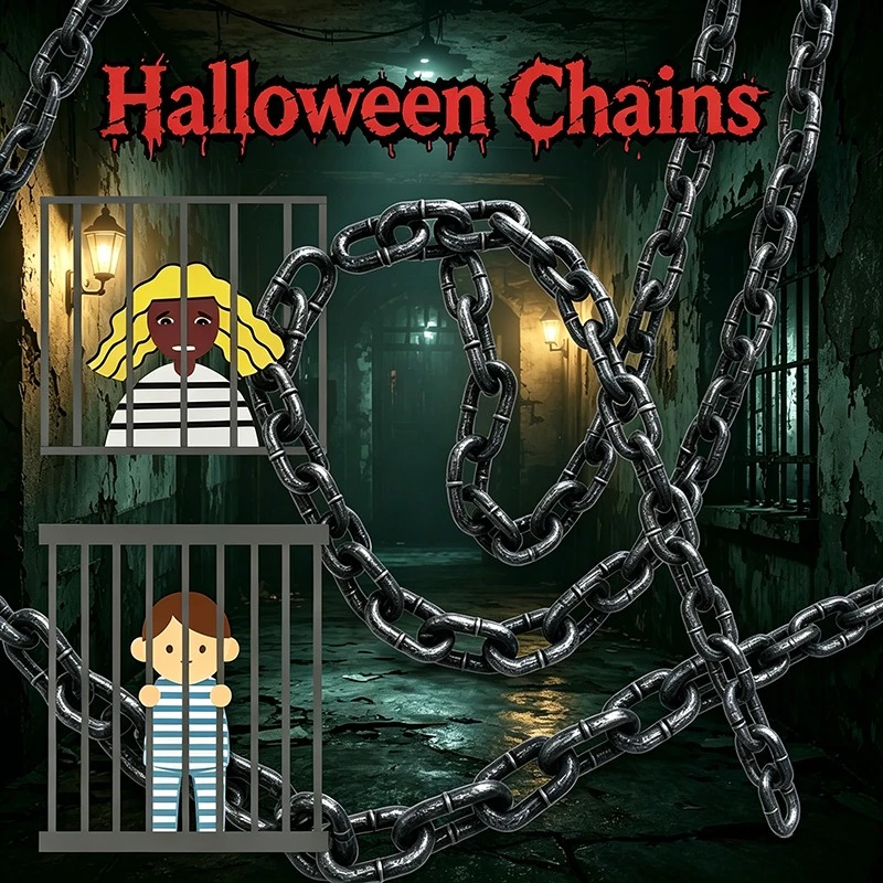 180cm Halloween Simulationskette Party-Dekoration Plastik-Absperrkette Halloween-Bühnenrequisiten Kostüm-Zubehör