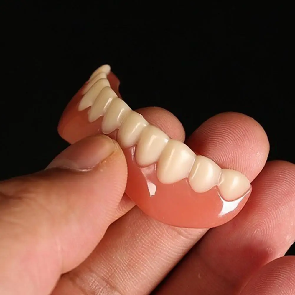 Silicone superiore/inferiore denti finti protesi pasta strumenti per l'igiene orale denti finti cosmetici