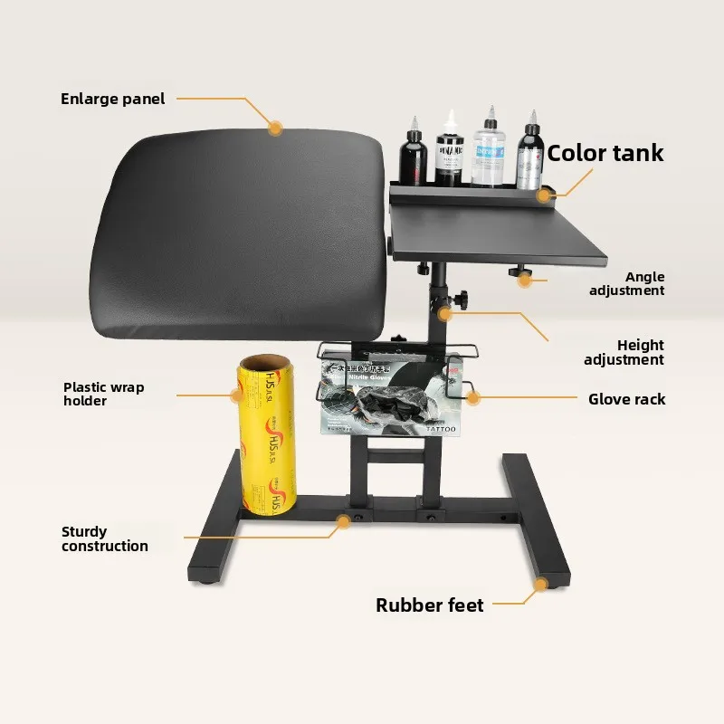 Multifunctional Dual-Purpose Tattoo Workbench with Adjustable Height Rotation Multi-Angle Adjustment and Body Use Hand Support