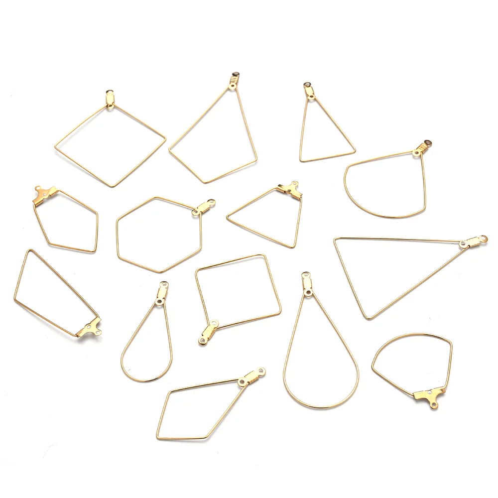 4-10pcs Stainless Steel Ear Wire Earring Hooks Hoop Connector Diy Earrings Accessories Dangle Charms Jewelry Making