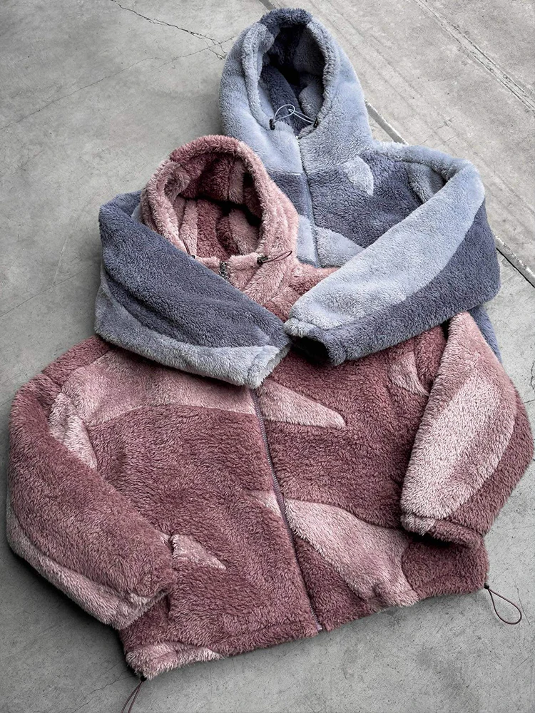 

Осенне-зимняя модная флисовая куртка с индивидуальным дизайном, теплая, трендовая, с капюшоном, на молнии, унисекс, новинка 2026 года, в стиле Ins.