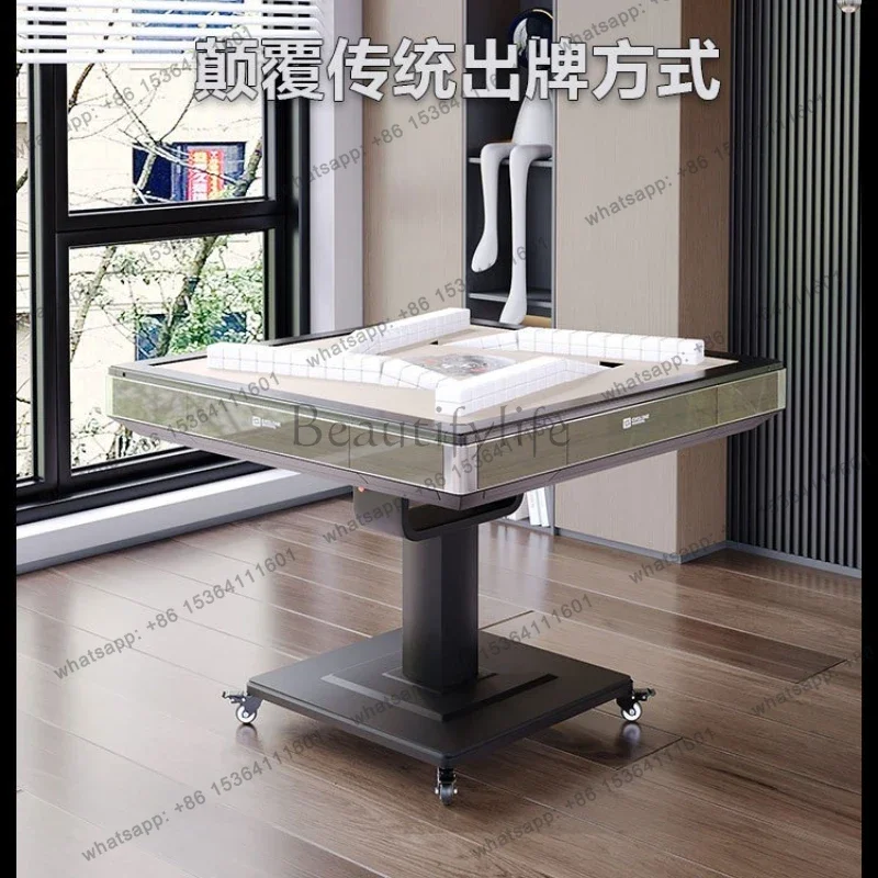 

Mahjong machine Automatic household dining tableDual-purpose folding mahjong table Intelligent silent four-port machine