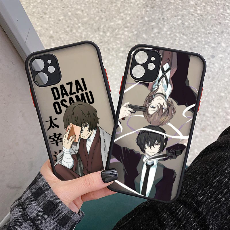 Anime Bungou Stray Dogs Dazai Osamu Phone Case Cover for IPhone 12 11 13 14 15 16 Pro 14 15 16 Plus 13 Mini Black Coque Funda