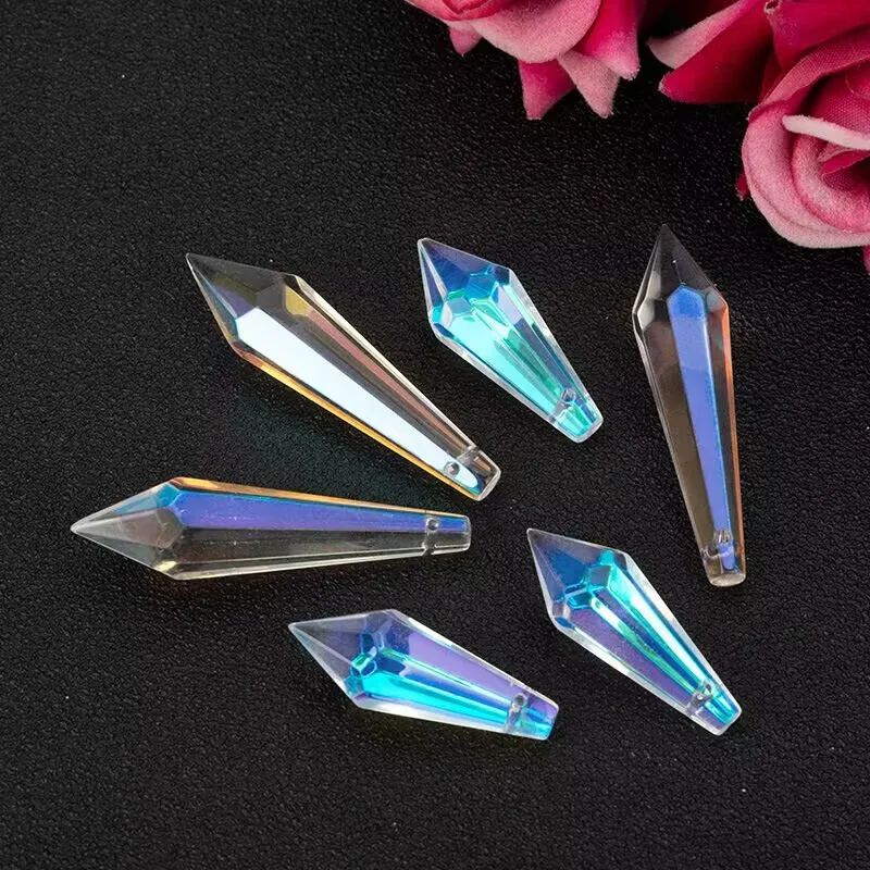 20 قطعة Suncatcher كريستال جليد المنشور قلادة جليد الثريا بلورات المعلقات قطرات مصباح شمعة أصحاب الستار DIY أجزاء