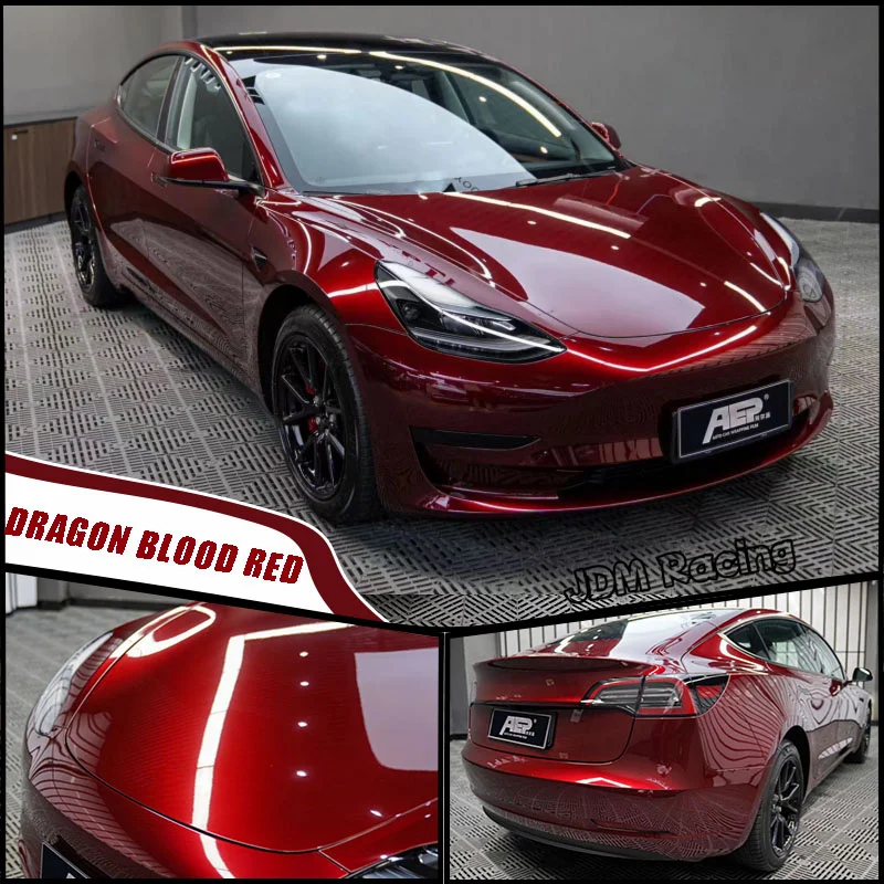 

Glossy Color Dragon blood red DIY Car Body Films Vinyl Car Wrap Sticker Decal Air Release Film 1.52x18M