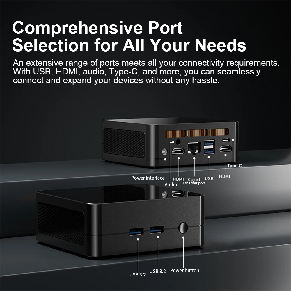 Bestoss Mini Gaming PC A5H AMD Ryzen 5 5800H ES 32G DDR4 1T NVME PCIe3.0 SSD mini pc Windows 11 Pro WIFI6 BT5.2 Desktop Computer