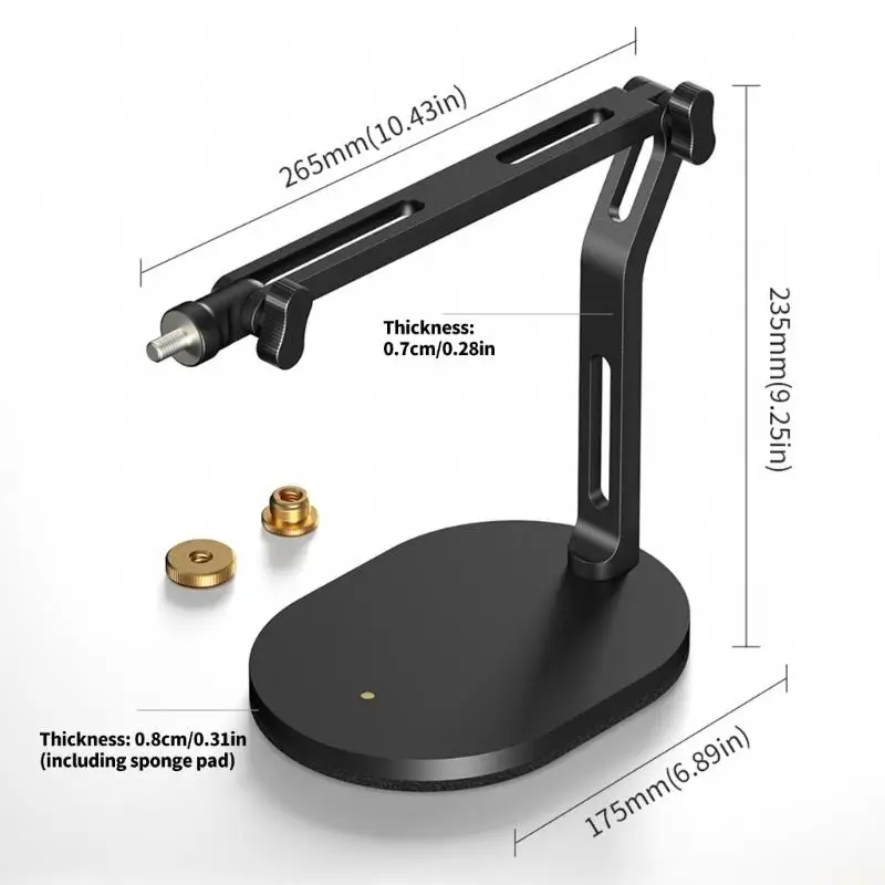B03F Aluminum Microphone Stand Featuring 5/8" 3/8" Adapters Heavy Duty Support Holder