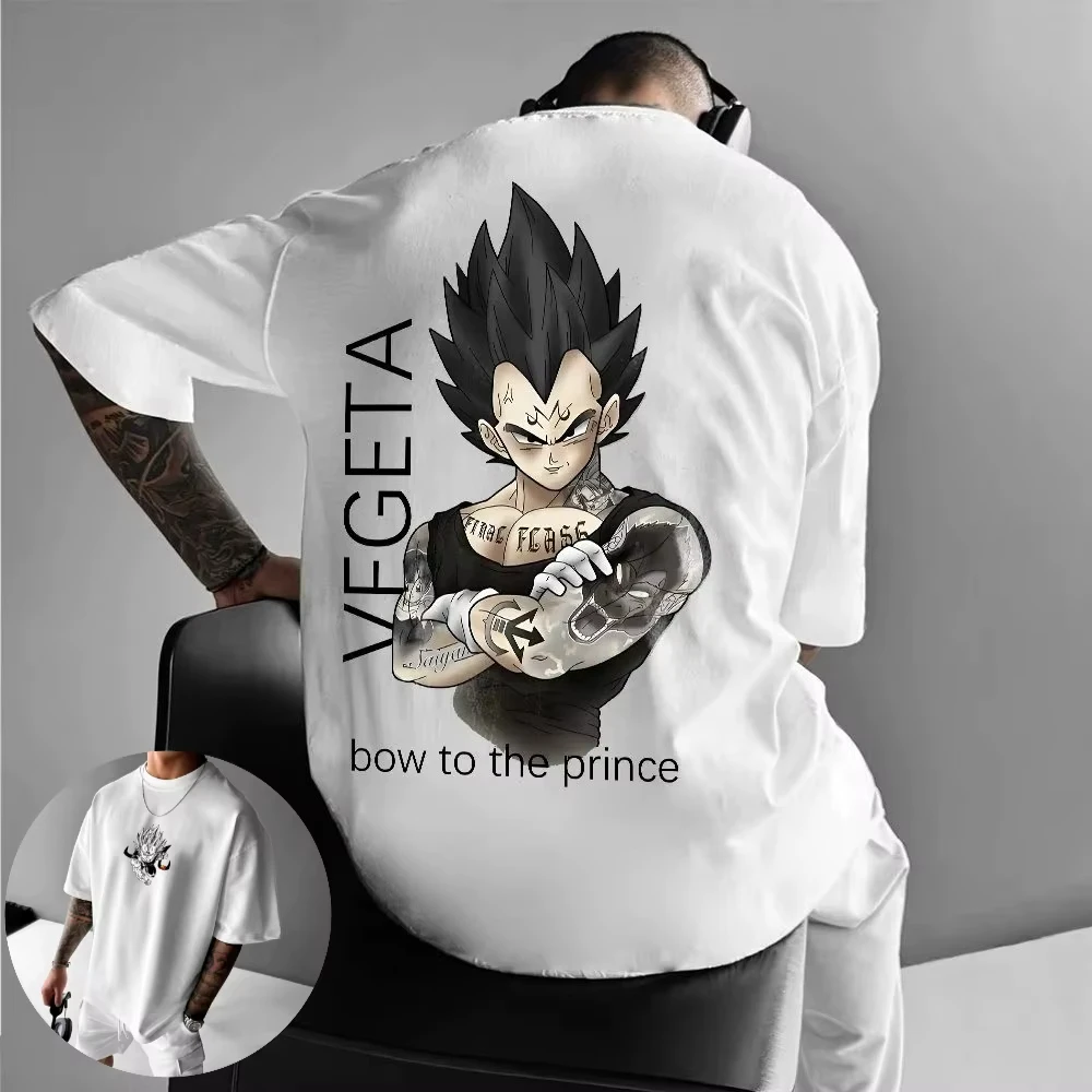

Dragon Ball модная летняя аниме Saiyan Harajuku летняя мужская футболка 2025 с графикой большого размера винтажная уличная женская повседневная футболка свободная унисекс