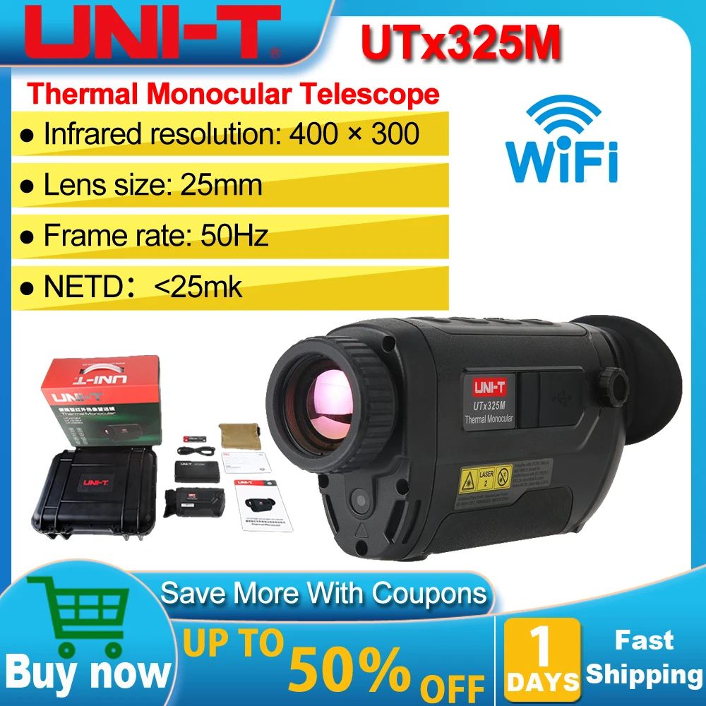 

UNI-T UTx325M Thermal Image Scope Imaging Night Vision Scope 400x300 Pixels Thermal Image Imaging for Hunting Monocular