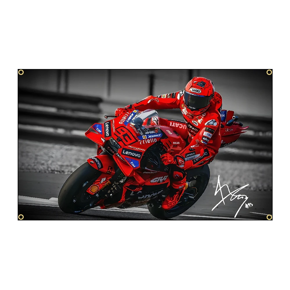 3x5Ft 90x150 سنتيمتر M-Marquez 93 دراجة نارية العلم البوليستر الطباعة راية للمرآب جدار الفن خارج الباب الديكور مع جروميت #2