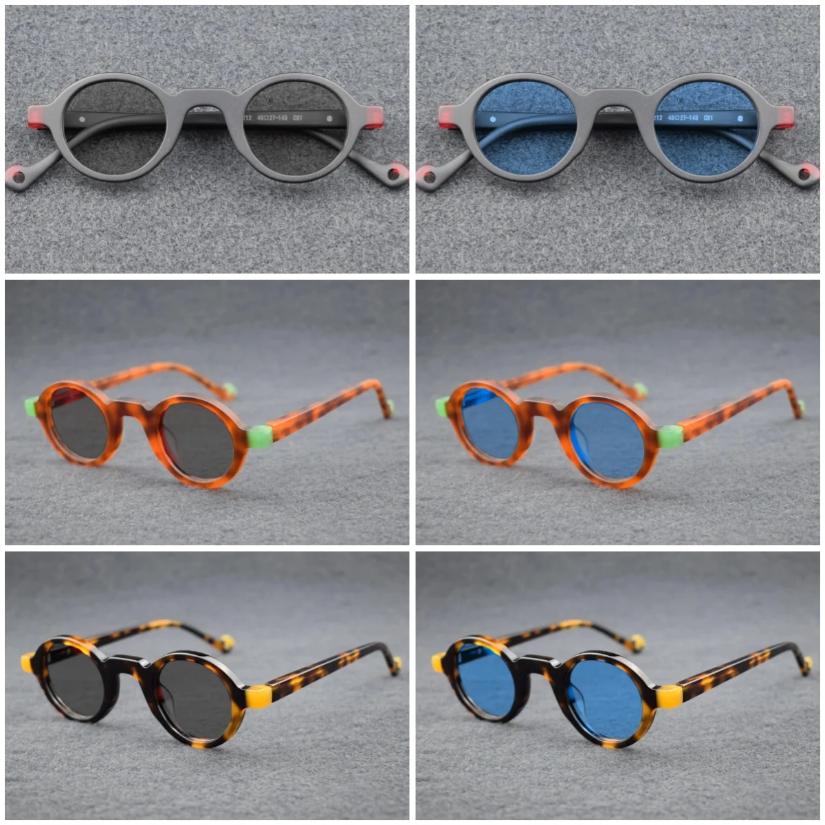 Top Quality Acetate Round SUNGLASSES Retro reading glasses Designer Brand Men Glasses 0 +0.25to+6