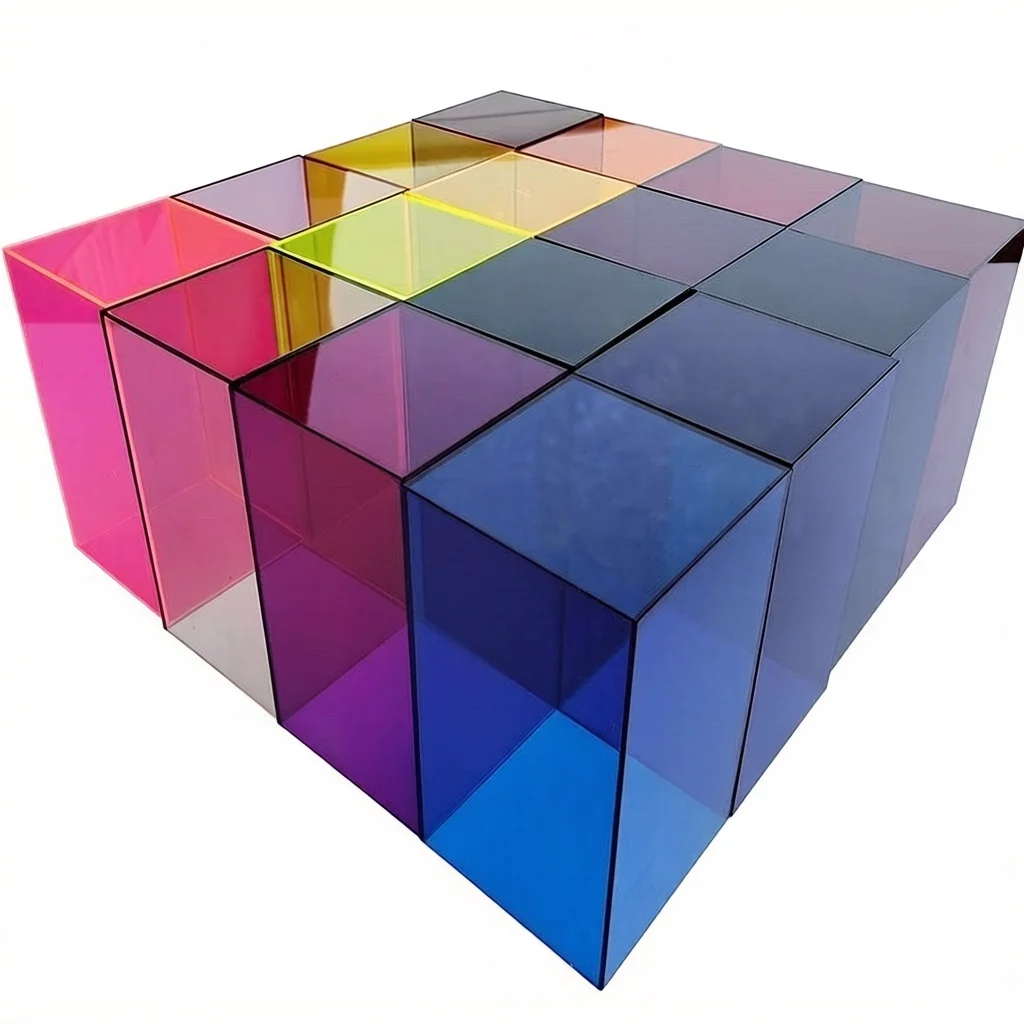 Customized Colorful 6x6cm Acrylic Cube Box Display Stand Rack for Cosmetics Jewelry Figures Toys Collectibles Display Riser Tray