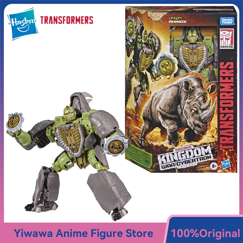 [In-Stock] Hasbro Transformers War for Cybertron Kingdom Rhinox 18cm Voyager Class Original Anime Figure Model Collection Toys