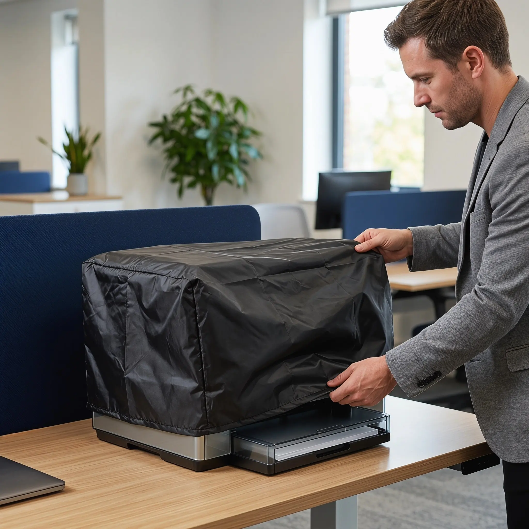 Universal Printer Dust Printer Desktop Protector Heavy Duty 210D Oxford Cloth Foldable Spill Resistant Enclosure Sleeve